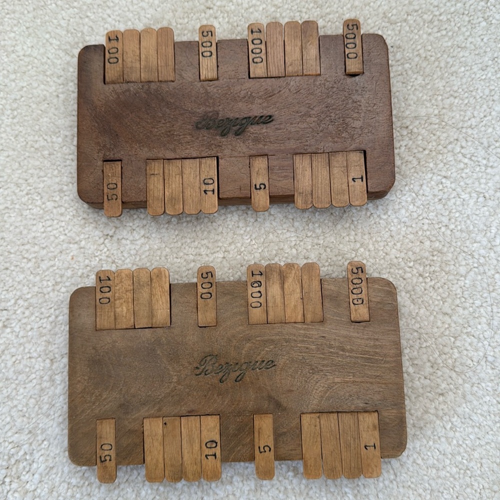 Vintage Bezique Wooden Game Board
Counter - French Card Game Scoreboard